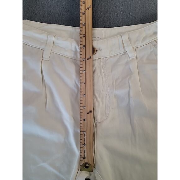 Anthropologie Scout Pleated Trouser Pants Ivory  Women’s 27 Cropped Straight Leg - Picture 10 of 13